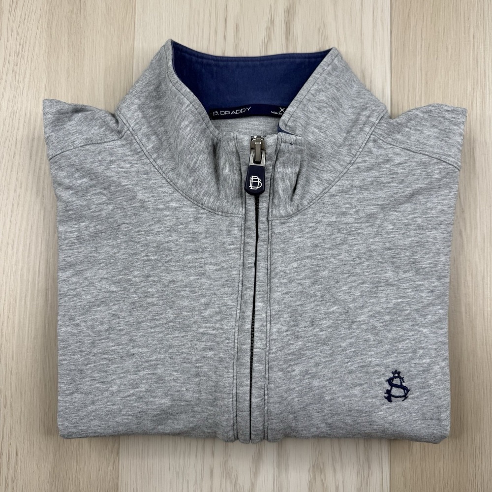 B Draddy Russel 1/4 Zip Gray Pullover Sweatshirt Men's Size XL SHOREACRES CLUB